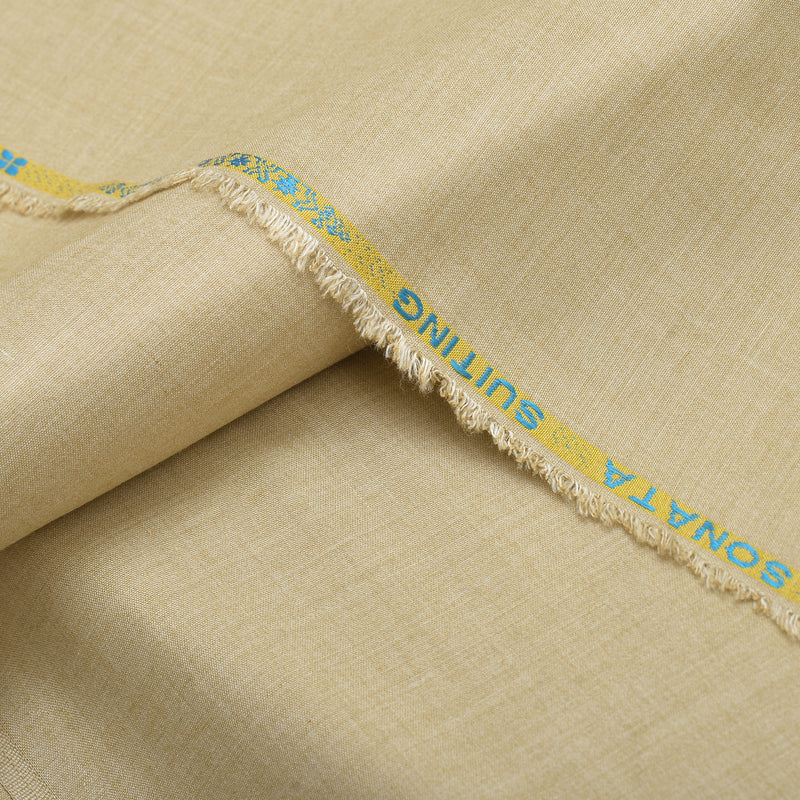 Sonata Premium Textured Light Khaki Gold Unstitched Men’s Suiting Fabric