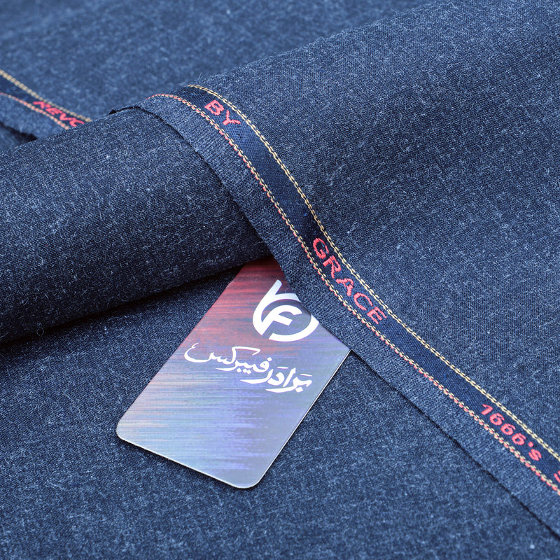 Grace Super Fine Wool Steel Blue Unstitched Men’s Suiting Fabric