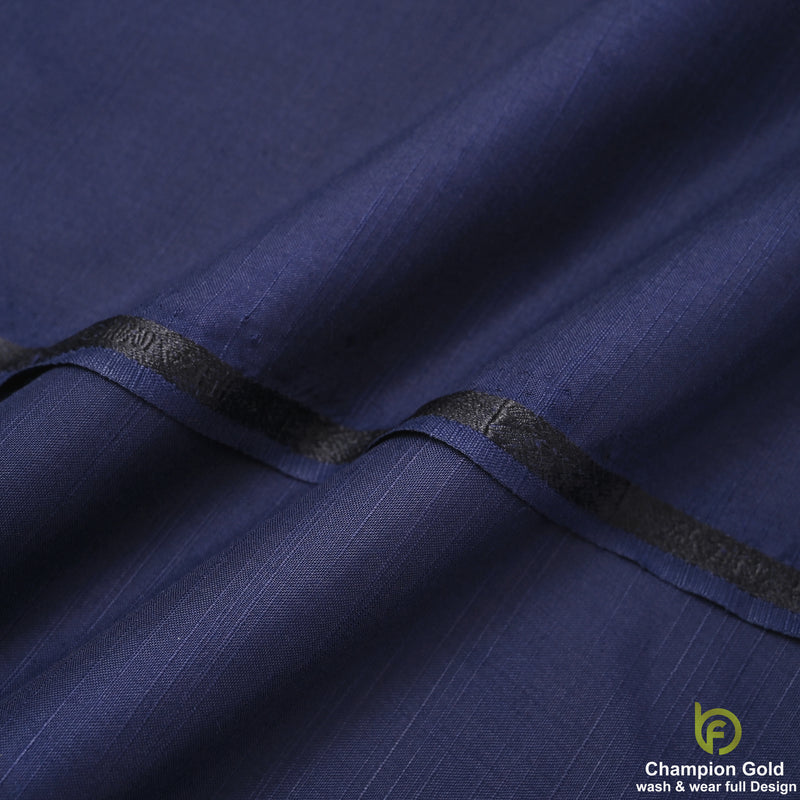 Champion Gold – Deep Sapphire Blue | Premium Wash & Wear Full Design Fabric