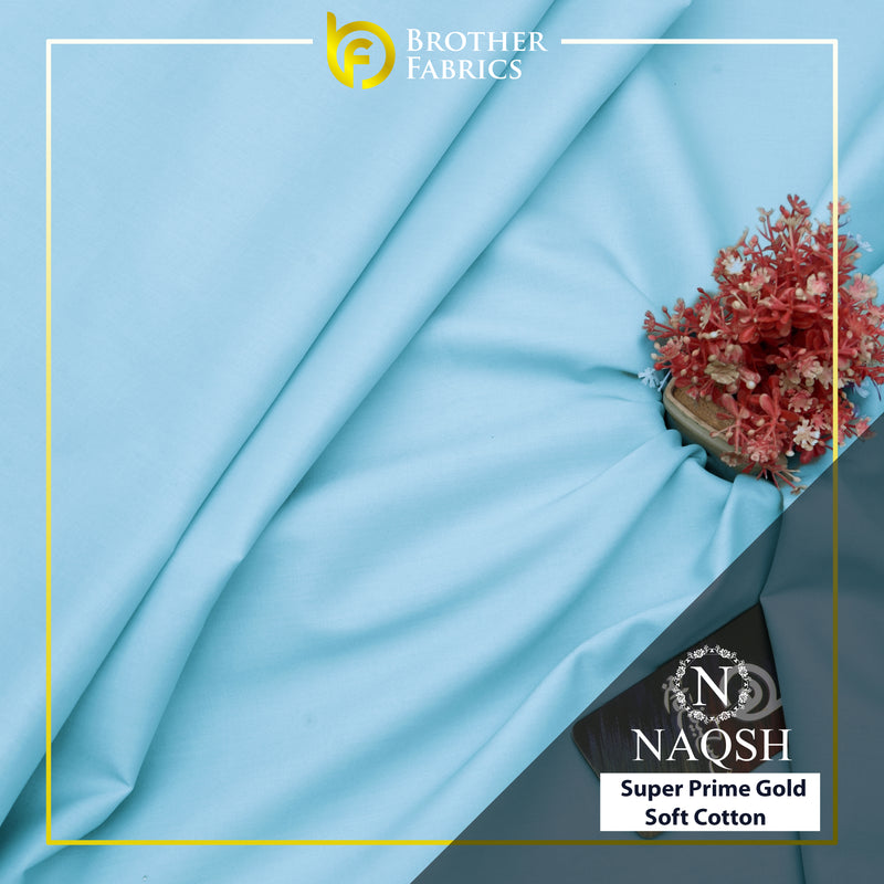 Brother Fabrics Naqsh Super Prime Gold Soft Cotton – Ice Blue | Premium Men's Unstitched Cotton Suit