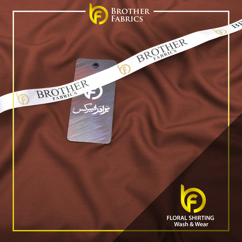 Floral Wash & Wear Shirting Fabric – Chestnut Brown