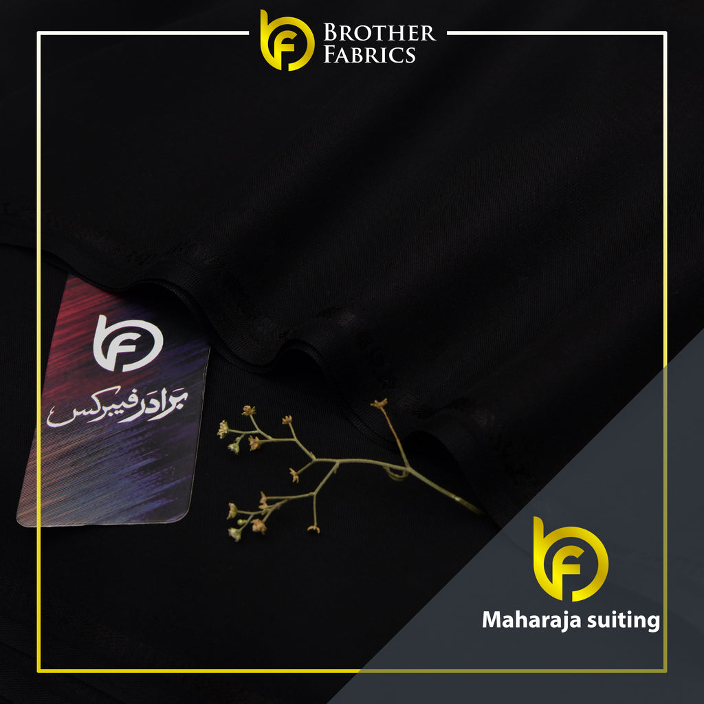 Aqua Black Premium Maharaja Suiting | Brother Fabrics