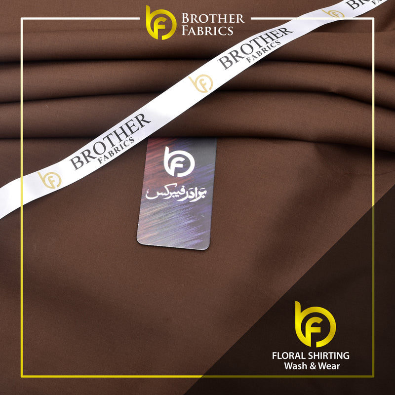 Brother Fabrics Floral Shirting Wash & Wear – Coffee Brown