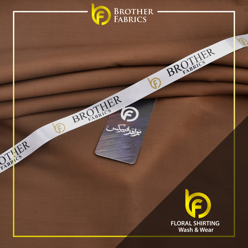 Brother Fabrics Floral Shirting Wash & Wear – Camel Brown