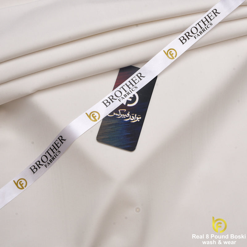 Ivory White Real 8 Pound Boski Wash & Wear Fabric | Brother Fabrics