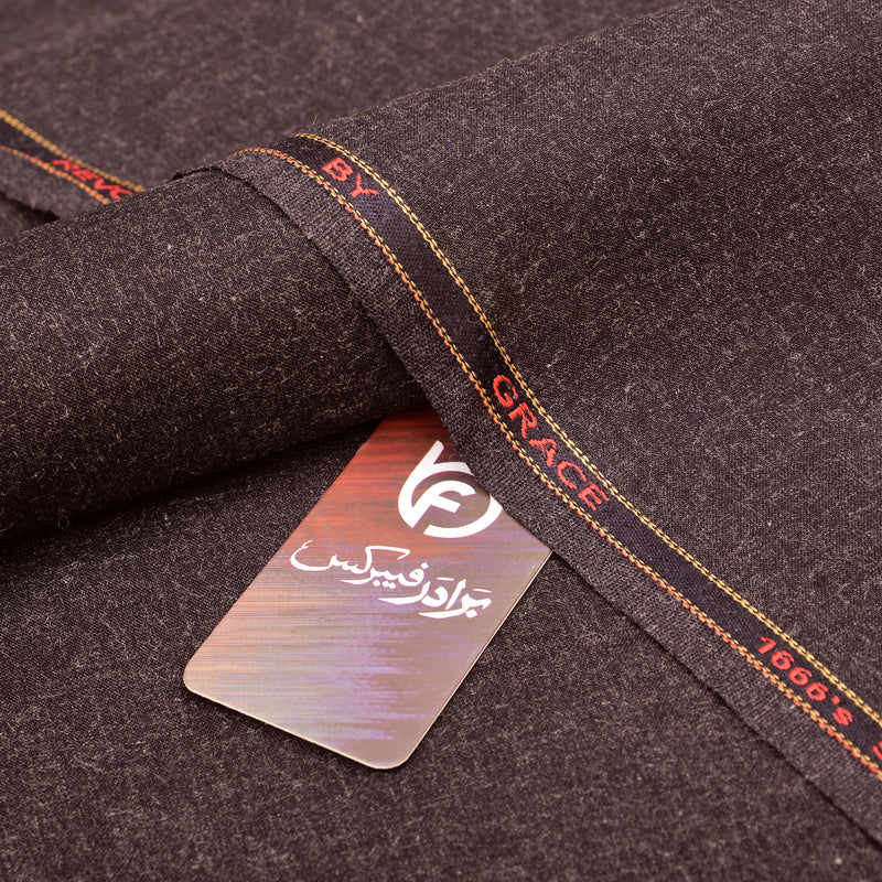 Grace Super Fine Wool Dark Espresso Brown Unstitched Men’s Suiting Fabric