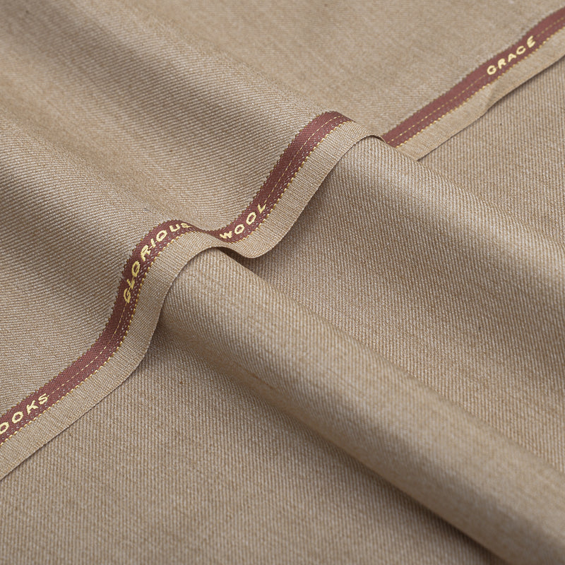 Brother Fabrics Glorious Wool Premium Sandy Beige Unstitched Men’s Suiting Fabric