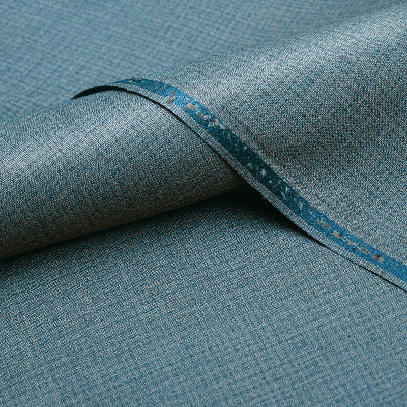Premium Textured Teal Blue Unstitched Men’s Suiting Fabric
