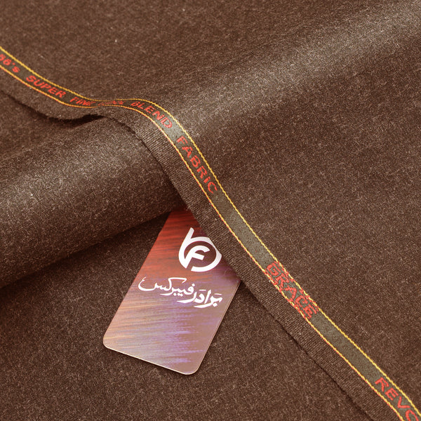 Grace Super Fine Wool Chocolate Brown Unstitched Men’s Suiting Fabric