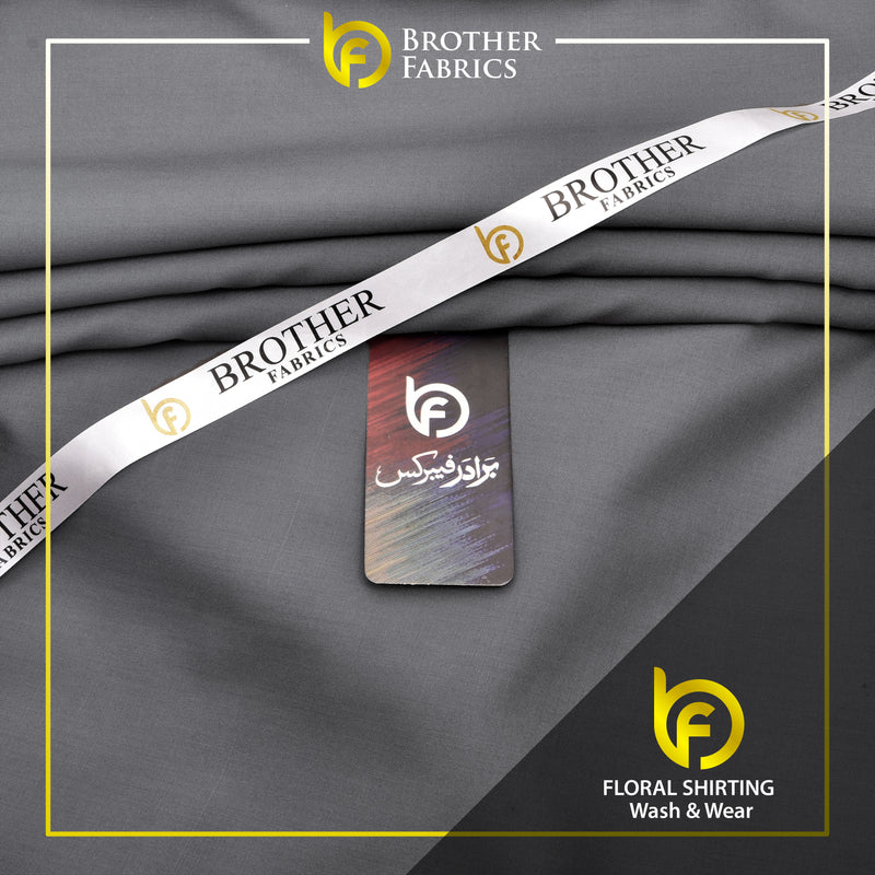 Brother Fabrics Floral Shirting Wash & Wear – Medium Steel Grey