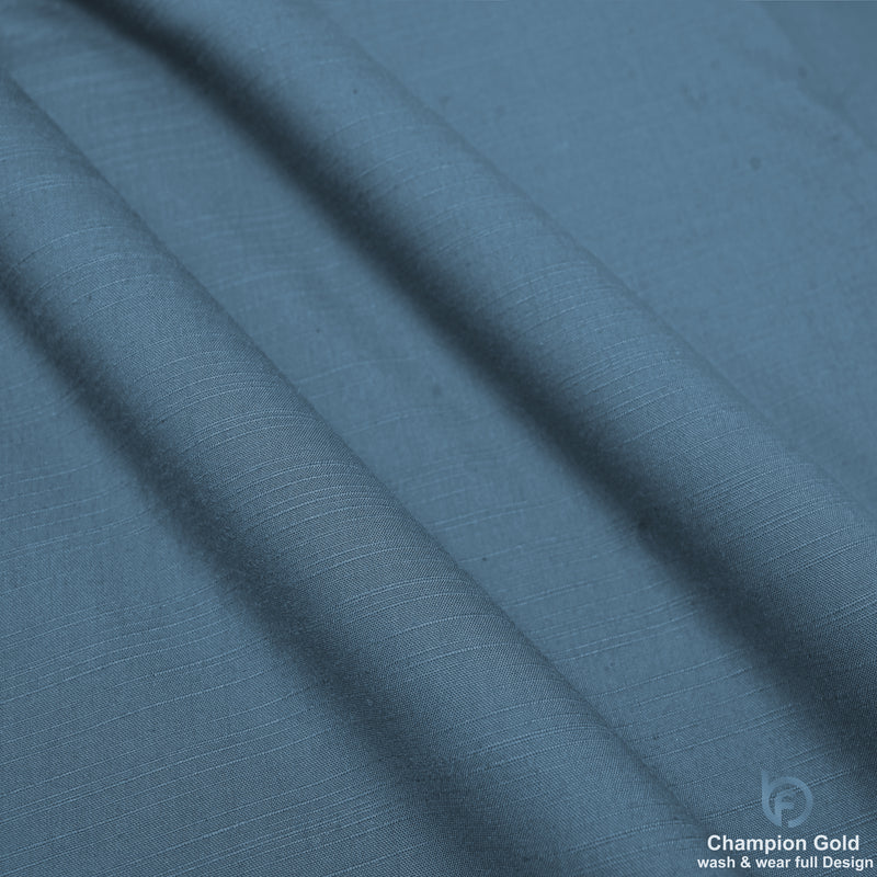 Champion Gold – Steel Blue | Premium Wash & Wear Full Design Fabric
