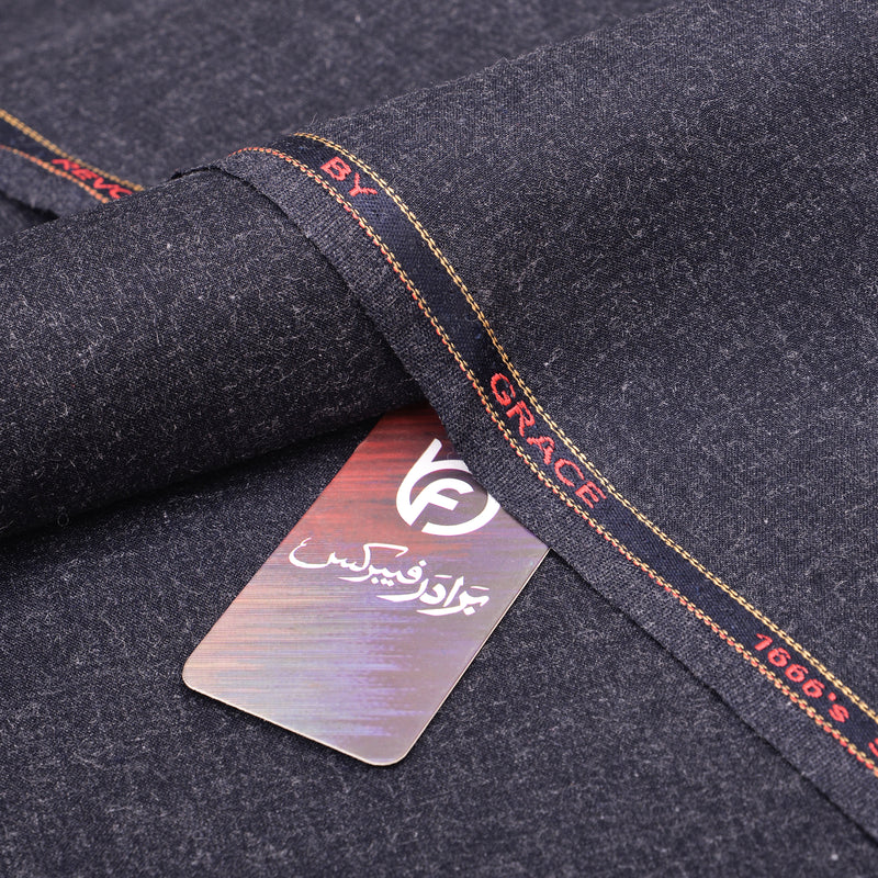 Grace Super Fine Wool Dark Grey Unstitched Men’s Suiting Fabric