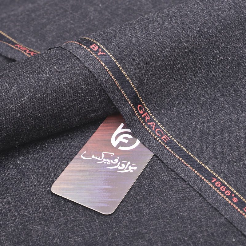Grace Super Fine Wool Charcoal Grey Unstitched Men’s Suiting Fabric
