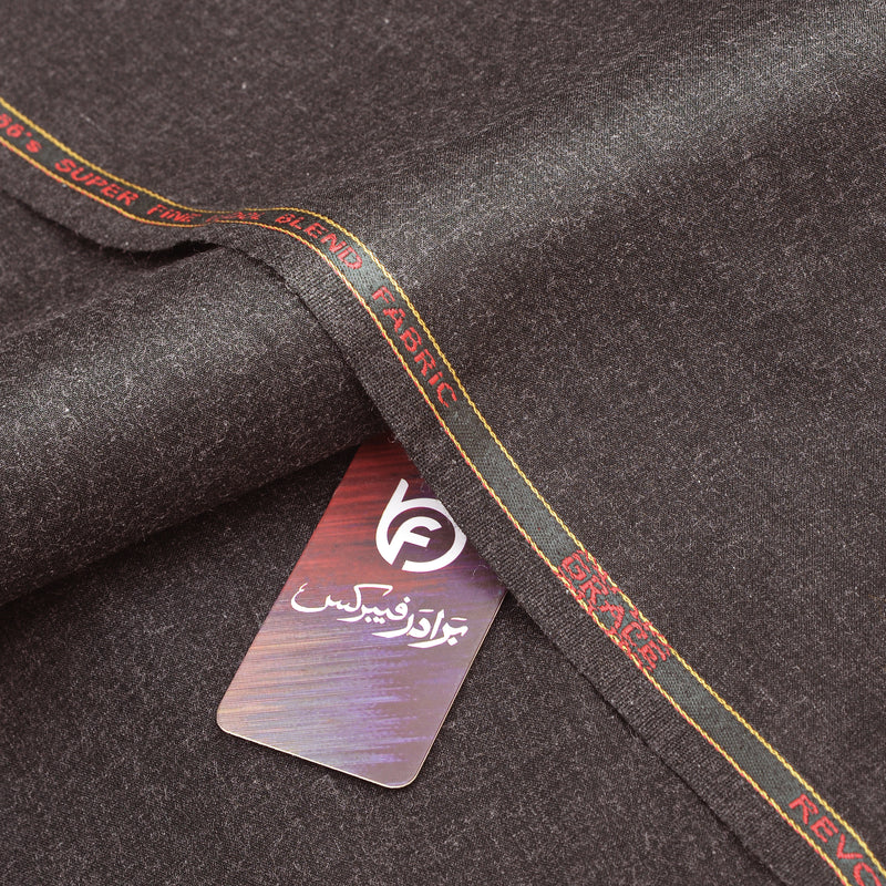 Grace Super Fine Wool Dark Espresso Charcoal Unstitched Men’s Suiting Fabric