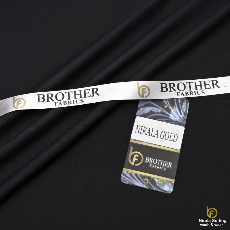 Brother Fabrics Nirala Gold – Midnight Black | Premium Wash & Wear Fabric
