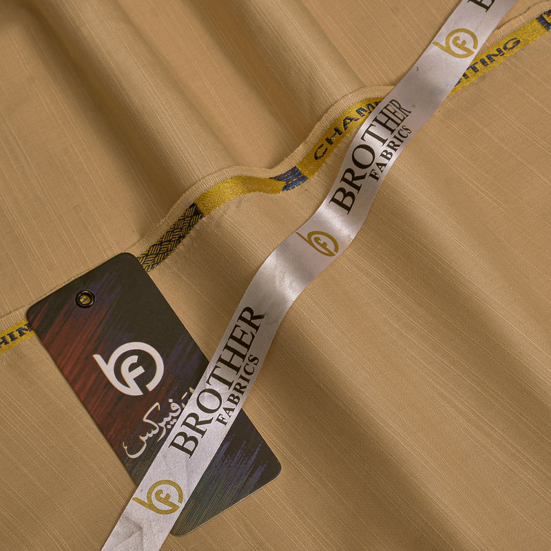 Premium Golden Beige Textured Fabric | Brother Fabrics-2
