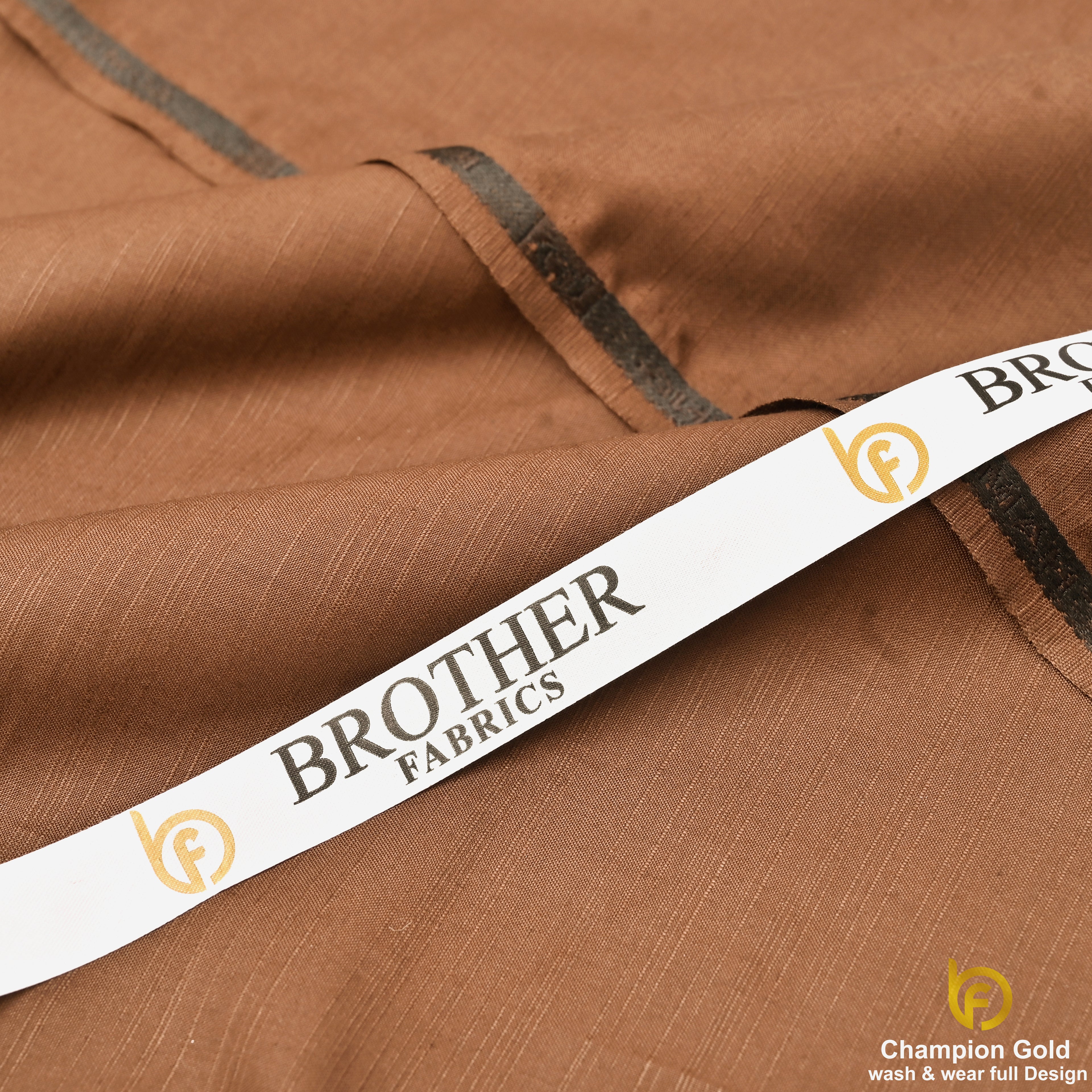 Champion Gold – Copper Brown | Premium Wash & Wear Full Design Fabric