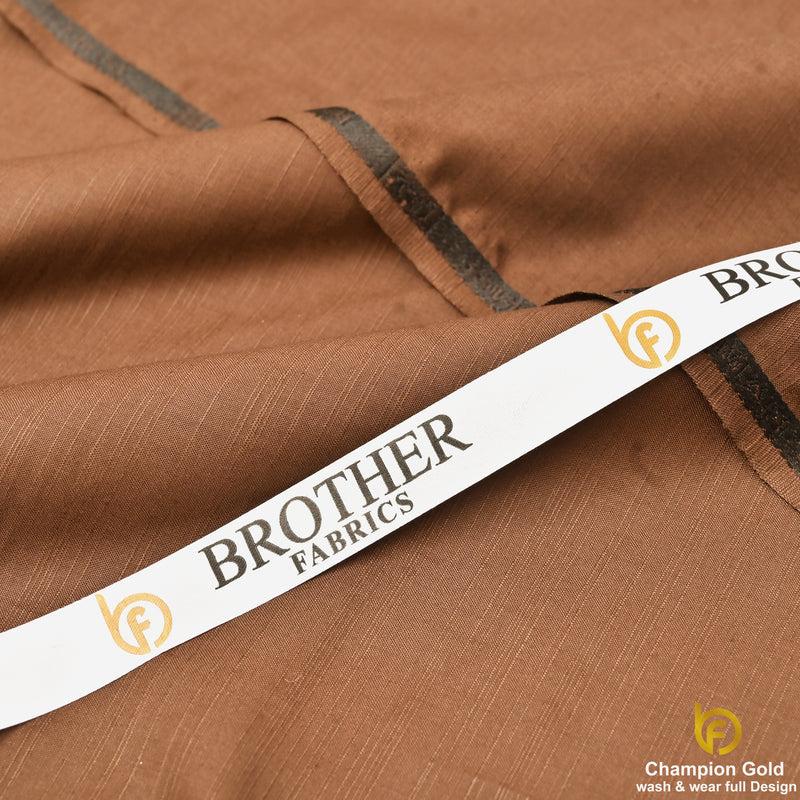 Champion Gold – Copper Brown | Premium Wash & Wear Full Design Fabric
