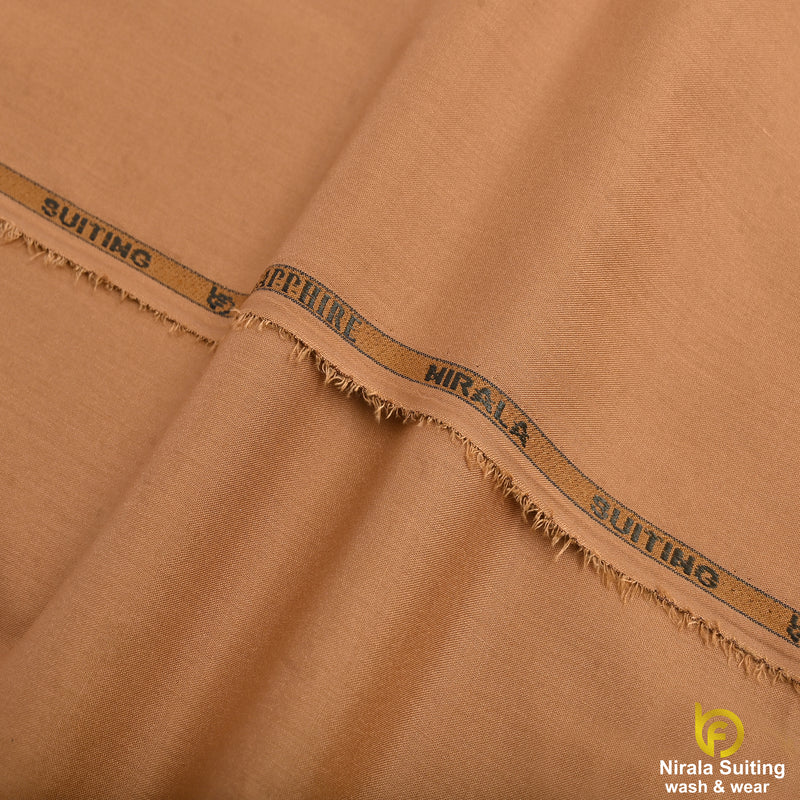 Brother Fabrics Nirala Suiting – Desert Camel | Premium Wash & Wear Fabric