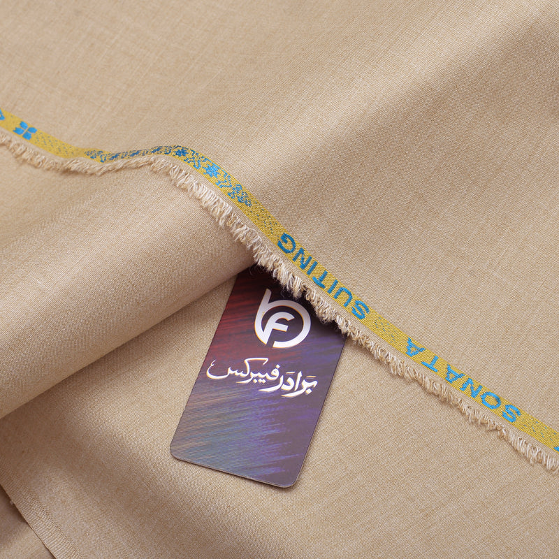Sonata Premium Textured Warm Beige Unstitched Men’s Suiting Fabric