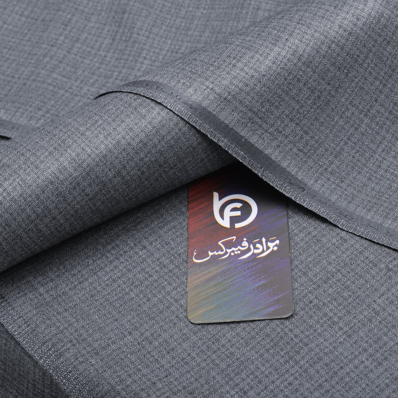 Premium Textured Medium Grey Unstitched Men’s Suiting Fabric