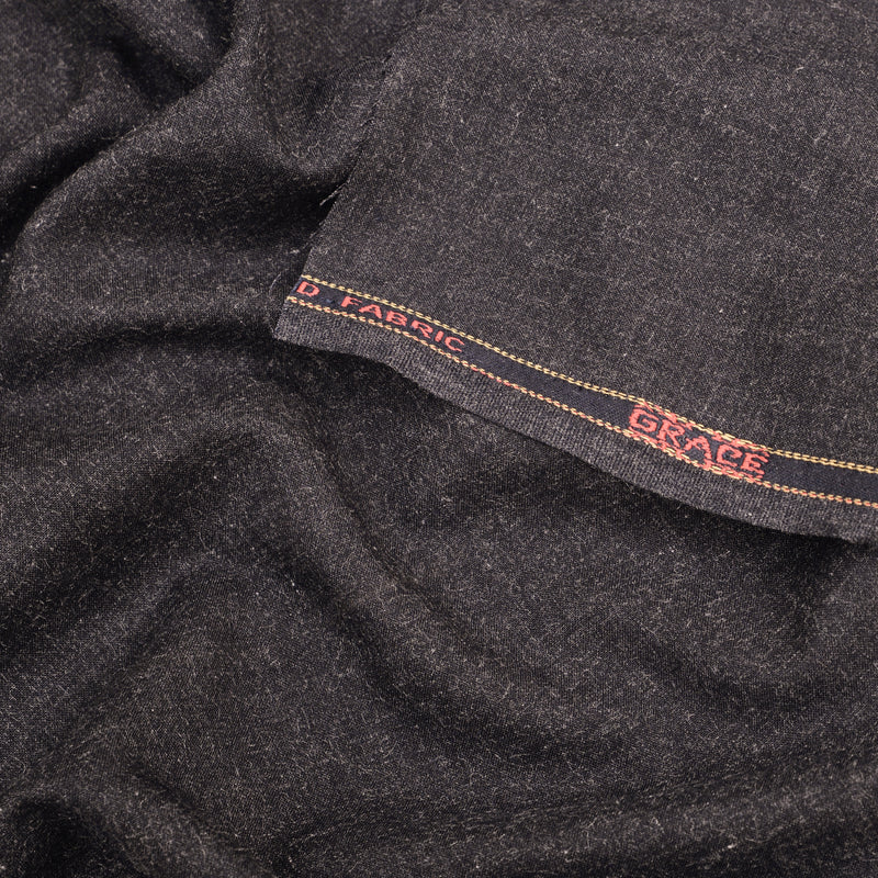 Grace Super Fine Wool Dark Charcoal Unstitched Men’s Suiting Fabric