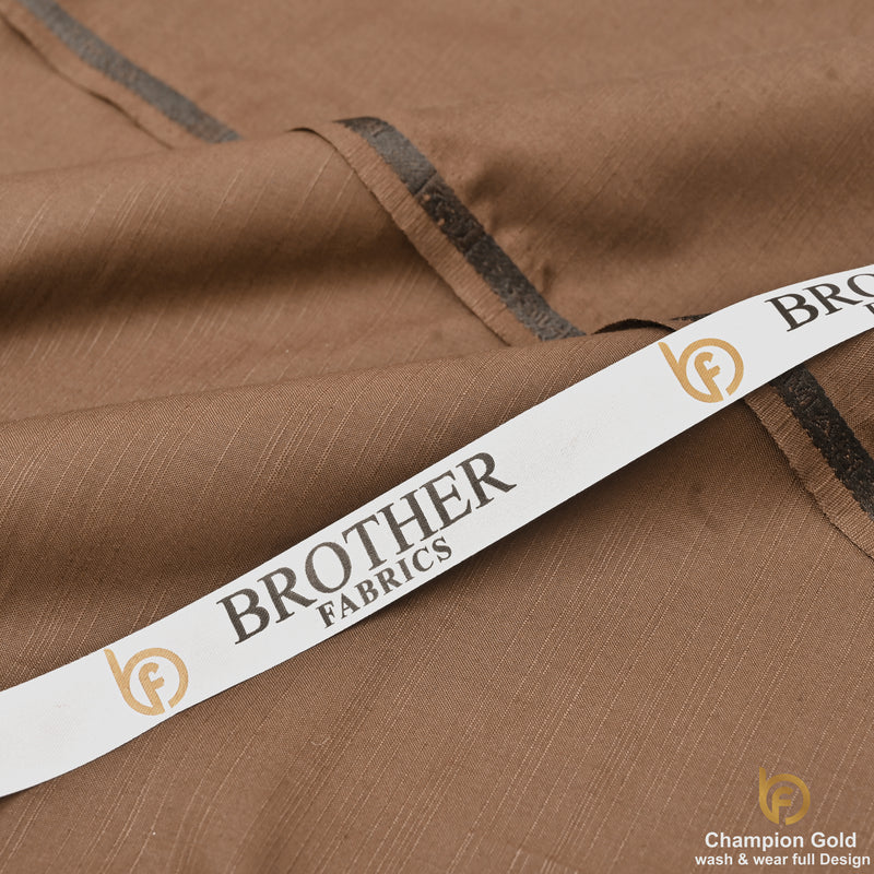 Champion Gold – Walnut Brown | Premium Wash & Wear Full Design Fabric