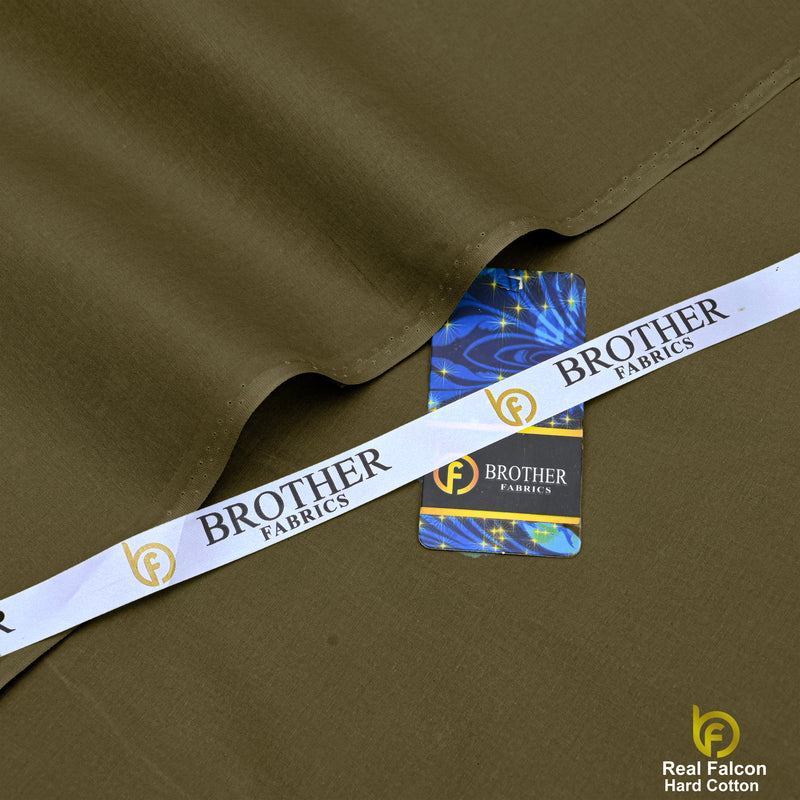 Brother Fabrics Real Falcon Hard Cotton – Olive Green Premium Suiting Fabric
