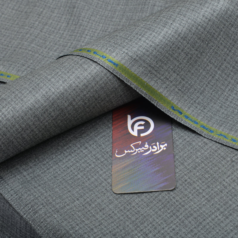Premium Textured Light Grey Unstitched Men’s Suiting Fabric