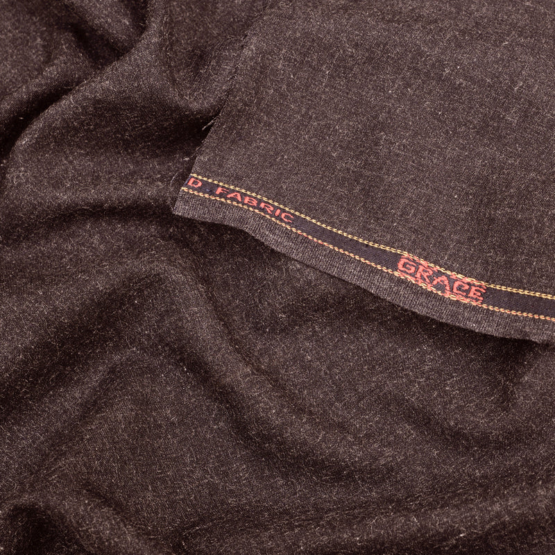 Grace Super Fine Wool Dark Espresso Brown Unstitched Men’s Suiting Fabric