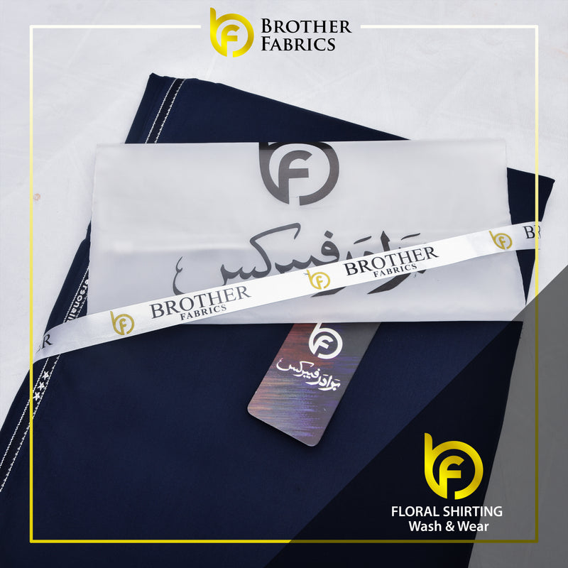 Brother Fabrics Floral Shirting Wash & Wear – Navy Blue