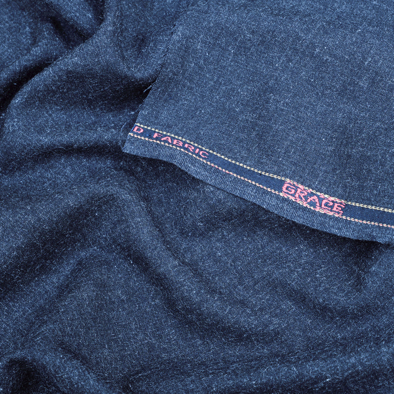 Grace Super Fine Wool Steel Blue Unstitched Men’s Suiting Fabric