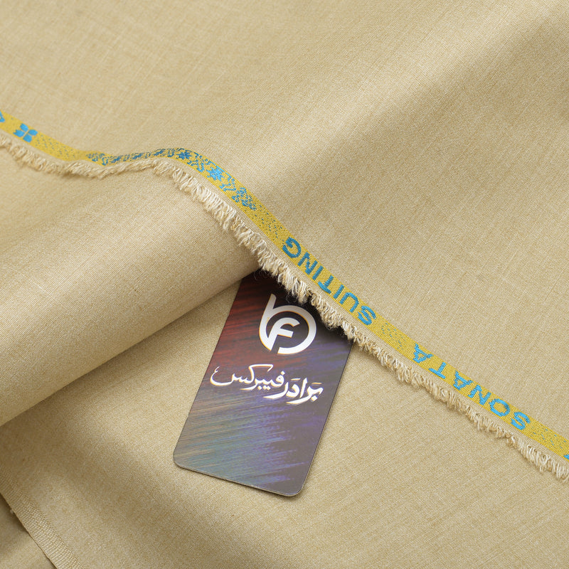 Sonata Premium Textured Light Khaki Gold Unstitched Men’s Suiting Fabric
