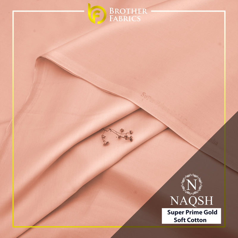 Naqsh Peach Blush – Super Prime Gold Soft Cotton by Brother Fabrics
