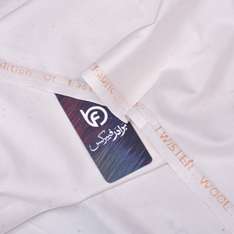Twister Wool Premium Pure White Unstitched Men’s Suiting Fabric