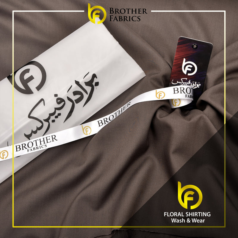 Brother Fabrics Floral Shirting Wash & Wear – Coffee Brown