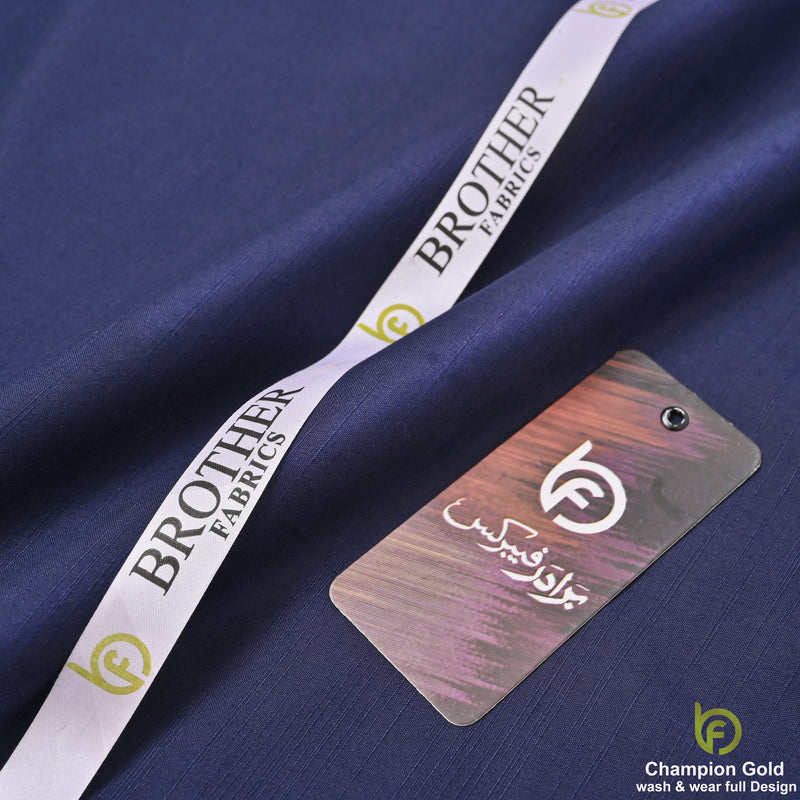 Champion Gold – Deep Sapphire Blue | Premium Wash & Wear Full Design Fabric