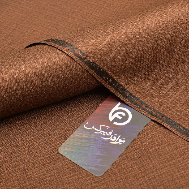 Premium Rich Cognac Brown Unstitched Men’s Suiting Fabric