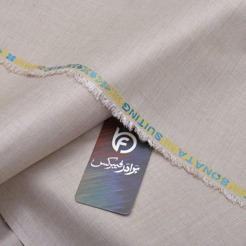 Sonata Premium Textured Taupe Beige Unstitched Men’s Suiting Fabric