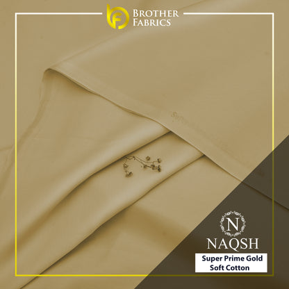 Naqsh Ivory Gold – Super Prime Gold Soft Cotton by Brother Fabrics