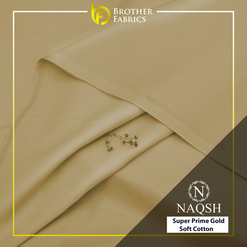 Naqsh Ivory Gold – Super Prime Gold Soft Cotton by Brother Fabrics