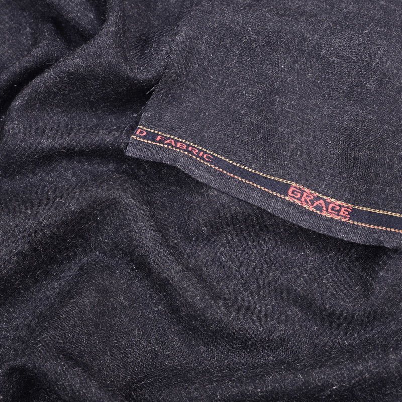 Grace Super Fine Wool Dark Grey Unstitched Men’s Suiting Fabric