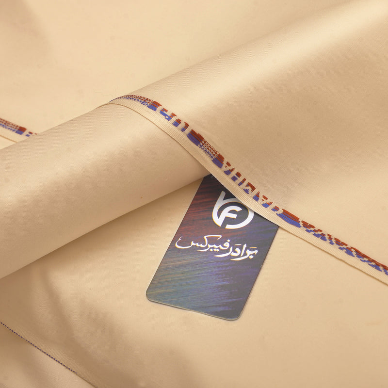 Premium Almond Beige Unstitched Men’s Wash & Wear Fabric