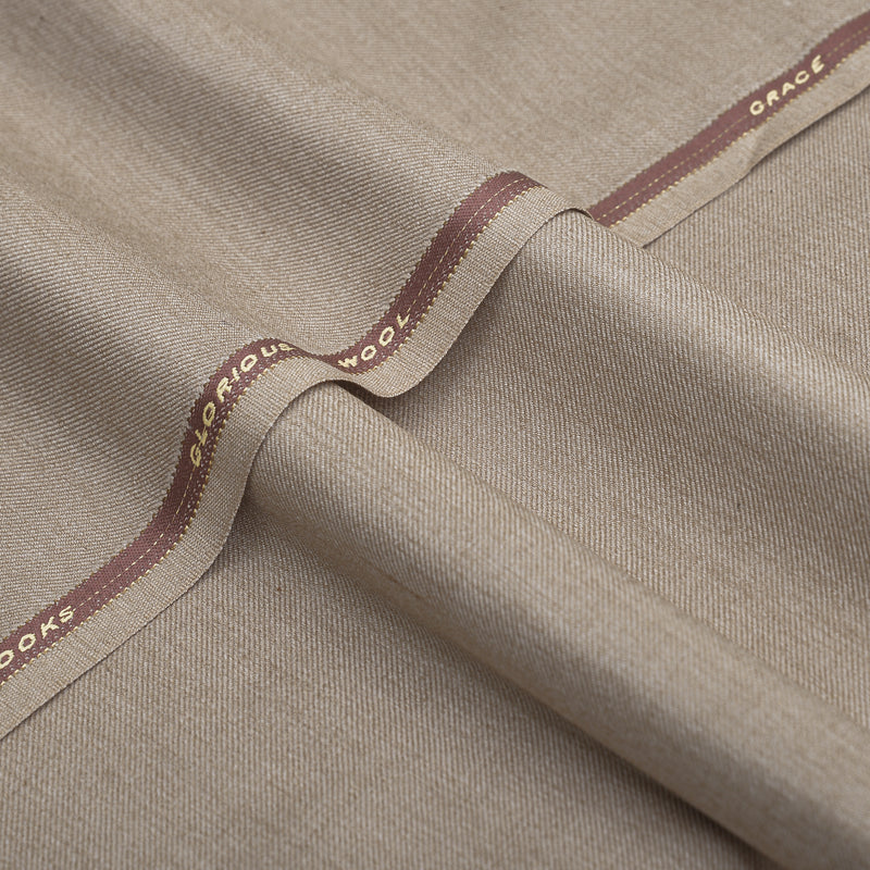 Glorious Wool Premium Warm Beige Unstitched Men’s Suiting Fabric