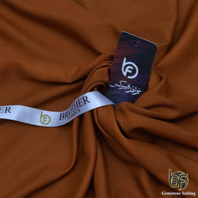 Feroza by Shaqaafah —Rich Chocolate Brown Premium Fabric-8