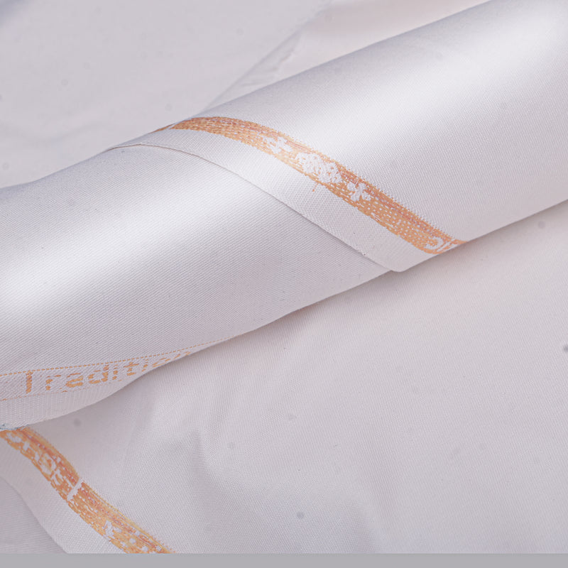 Twister Wool Premium Pure White Unstitched Men’s Suiting Fabric