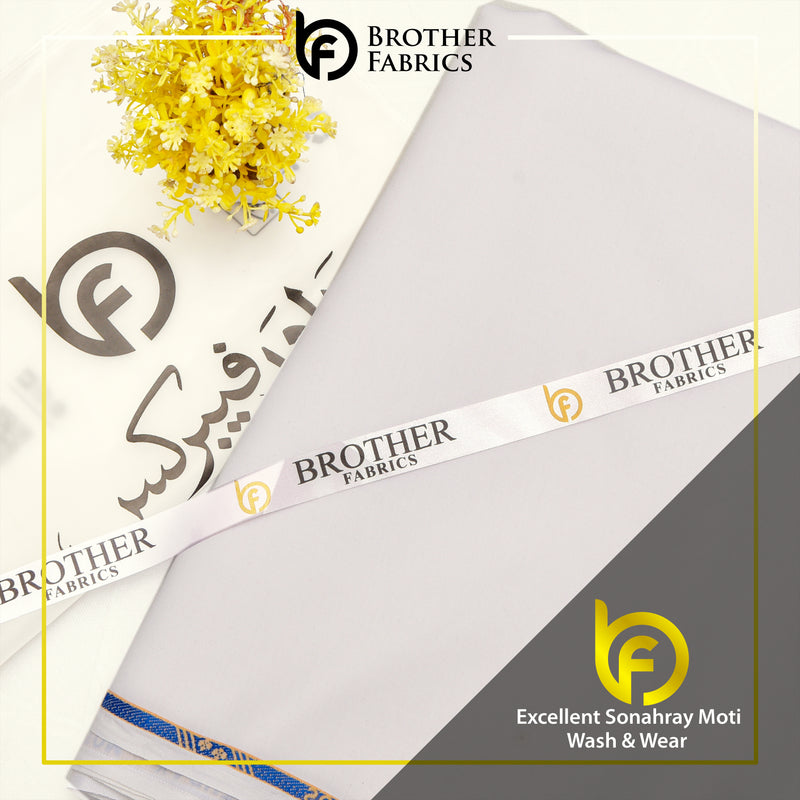 Brother Fabrics Excellent Sonahray Moti Wash & Wear – Snow Crest White