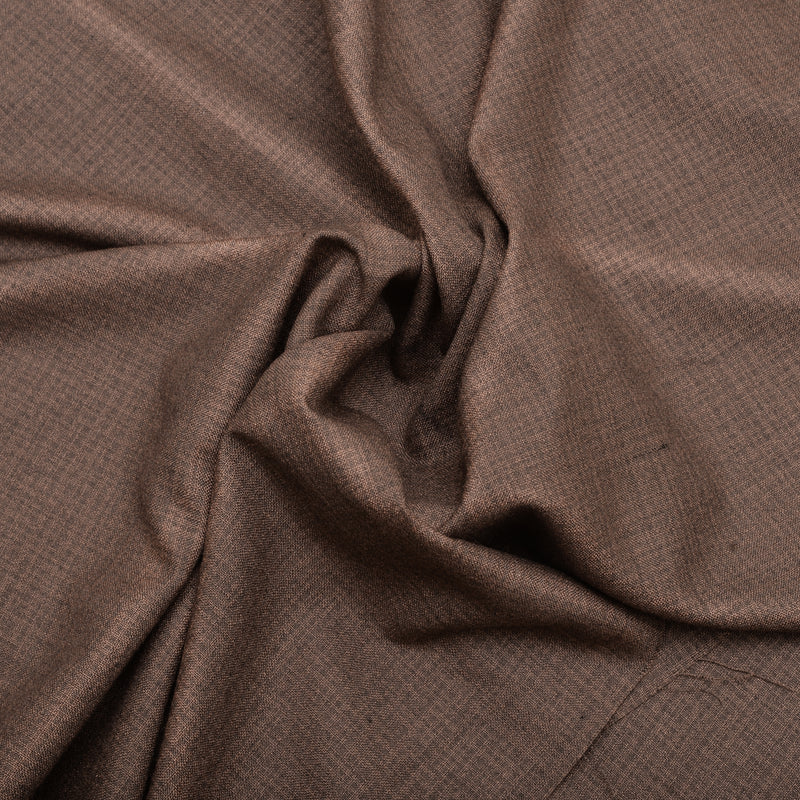 Premium Textured Brown Check-Weave Unstitched Men’s Suiting Fabric