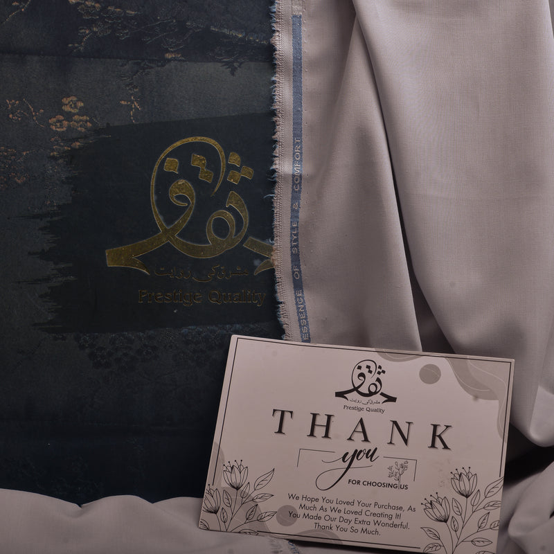 Premium Prestige Quality Fabric – Elegant White Textile with Luxury Branding-9