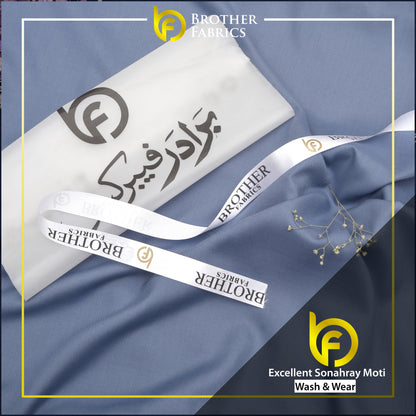 Brother Fabrics Excellent Sonahray Moti – Steel Blue Wash & Wear Fabric